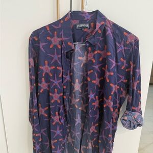Vilebrequin Navy Starfish Pattern Shirt